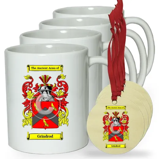 Grindrod Set of 4 Classic Mugs and Ornaments