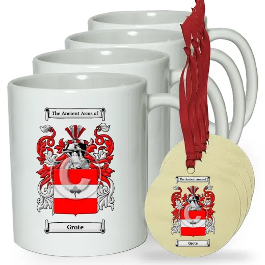 Grote Set of 4 Classic Mugs and Ornaments