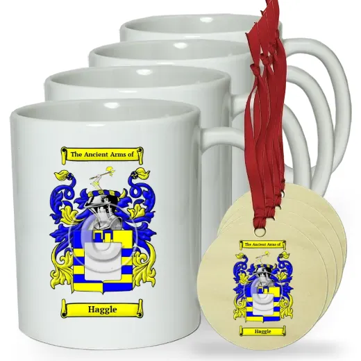 Haggle Set of 4 Classic Mugs and Ornaments