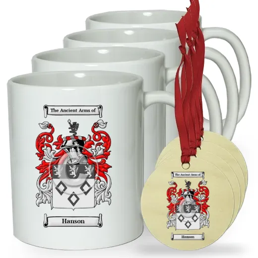 Hanson Set of 4 Classic Mugs and Ornaments