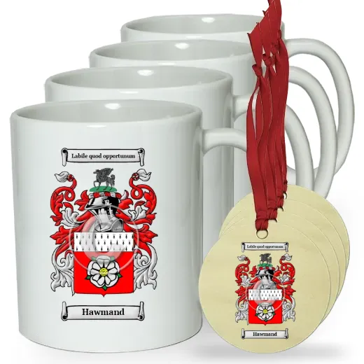 Hawmand Set of 4 Classic Mugs and Ornaments