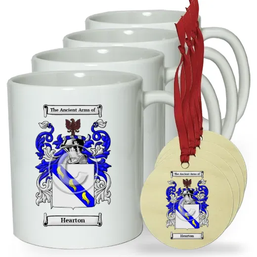 Hearton Set of 4 Classic Mugs and Ornaments