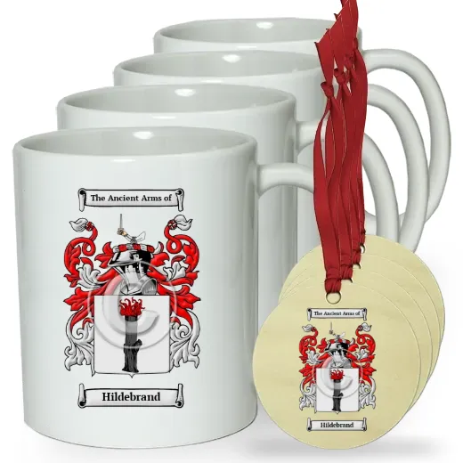 Hildebrand Set of 4 Classic Mugs and Ornaments