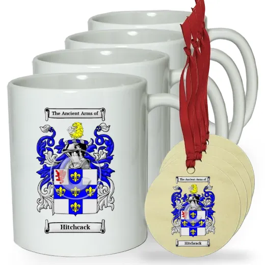 Hitchcack Set of 4 Classic Mugs and Ornaments