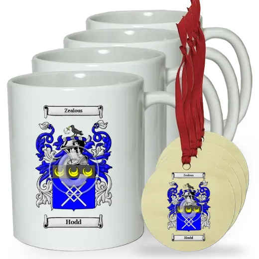 Hodd Set of 4 Classic Mugs and Ornaments