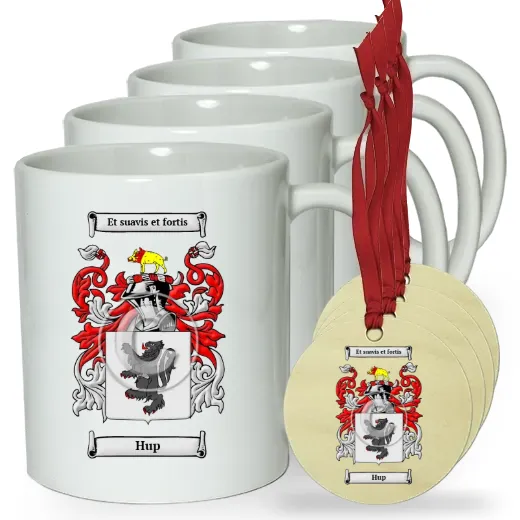 Hup Set of 4 Classic Mugs and Ornaments