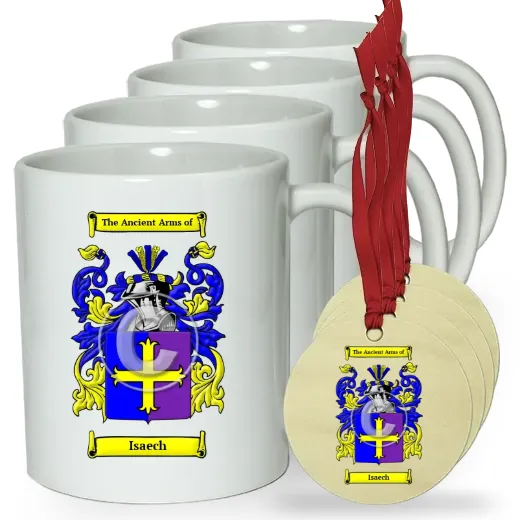Isaech Set of 4 Classic Mugs and Ornaments