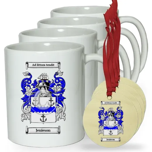 Jenieson Set of 4 Classic Mugs and Ornaments