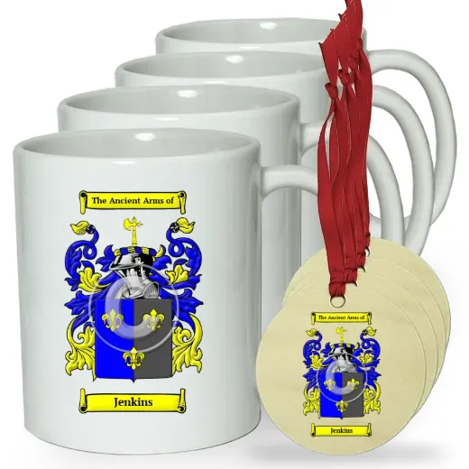 Jenkins Set of 4 Classic Mugs and Ornaments