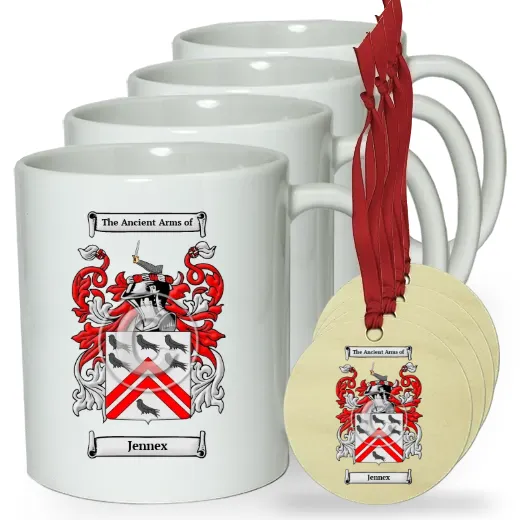 Jennex Set of 4 Classic Mugs and Ornaments