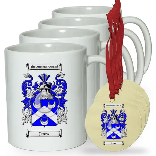 Jerow Set of 4 Classic Mugs and Ornaments