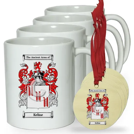 Keline Set of 4 Classic Mugs and Ornaments