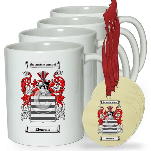 Klemens Set of 4 Classic Mugs and Ornaments