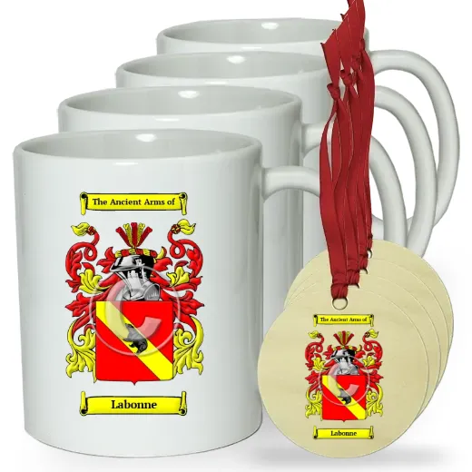 Labonne Set of 4 Classic Mugs and Ornaments