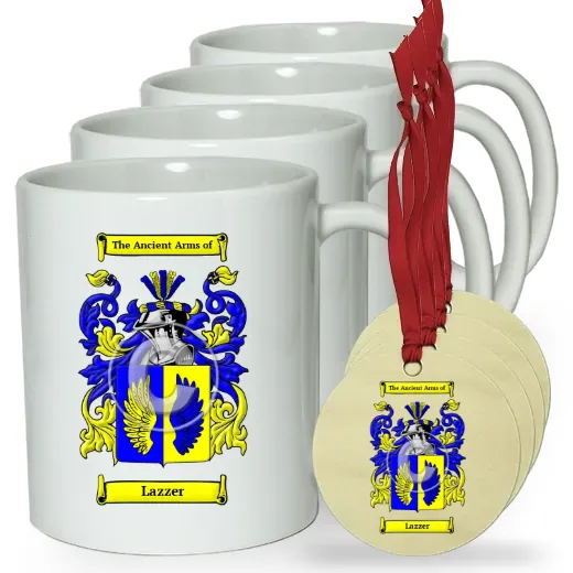 Lazzer Set of 4 Classic Mugs and Ornaments