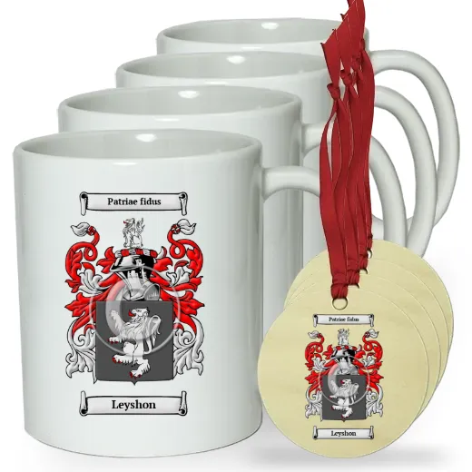 Leyshon Set of 4 Classic Mugs and Ornaments
