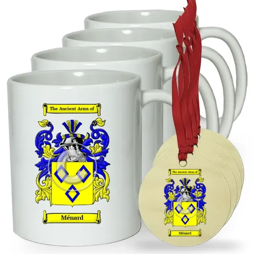 Ménard Set of 4 Classic Mugs and Ornaments