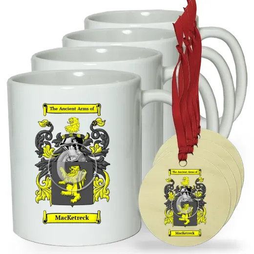 MacKetreck Set of 4 Classic Mugs and Ornaments