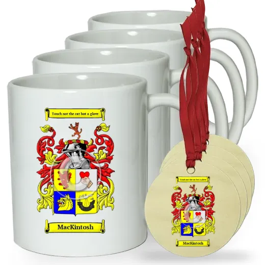 MacKintosh Set of 4 Classic Mugs and Ornaments