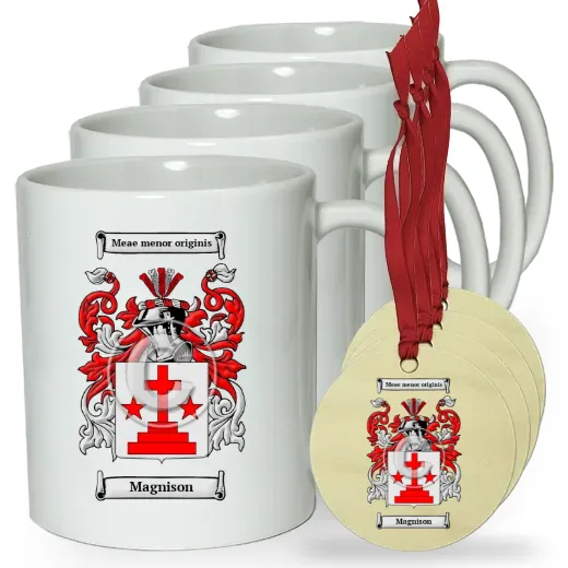 Magnison Set of 4 Classic Mugs and Ornaments