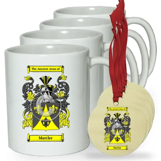 Mattler Set of 4 Classic Mugs and Ornaments
