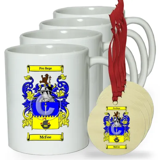 McFee Set of 4 Classic Mugs and Ornaments