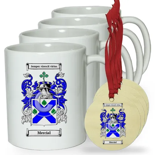 Mercial Set of 4 Classic Mugs and Ornaments