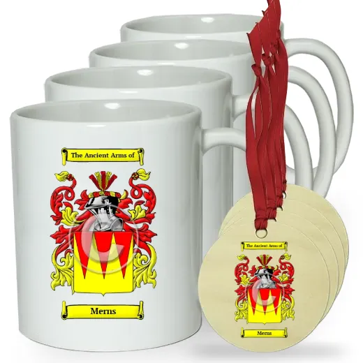 Merns Set of 4 Classic Mugs and Ornaments