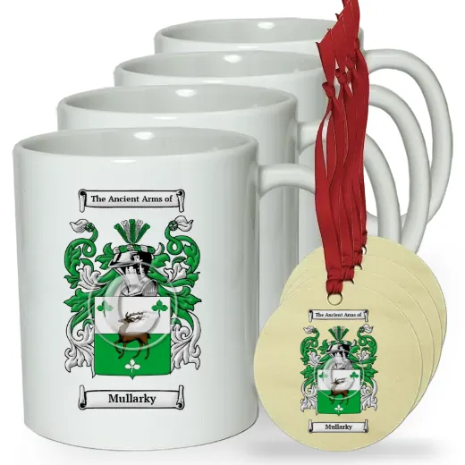 Mullarky Set of 4 Classic Mugs and Ornaments