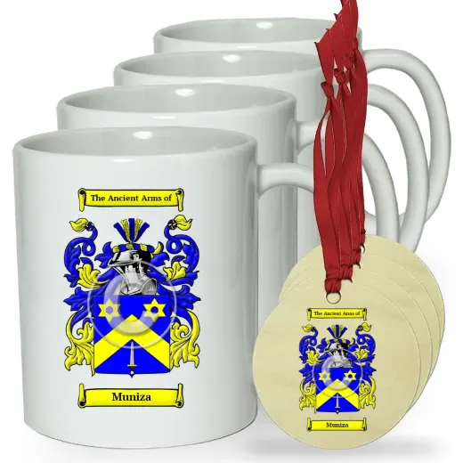 Muniza Set of 4 Classic Mugs and Ornaments