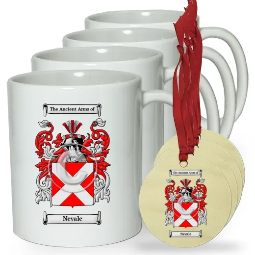 Nevale Set of 4 Classic Mugs and Ornaments