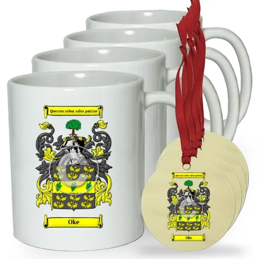 Oke Set of 4 Classic Mugs and Ornaments