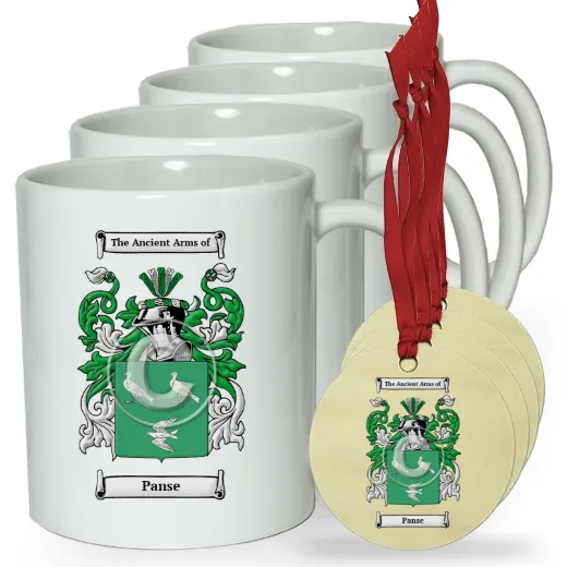 Panse Set of 4 Classic Mugs and Ornaments