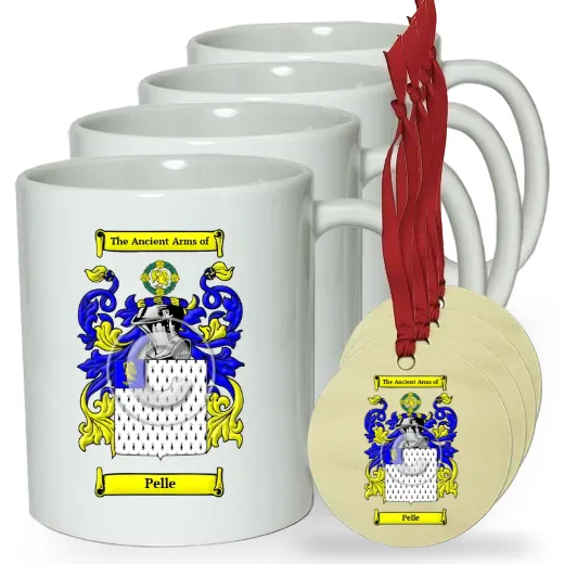 Pelle Set of 4 Classic Mugs and Ornaments