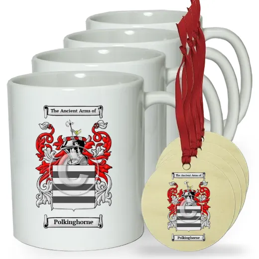 Polkinghorne Set of 4 Classic Mugs and Ornaments