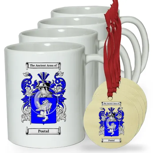 Postal Set of 4 Classic Mugs and Ornaments