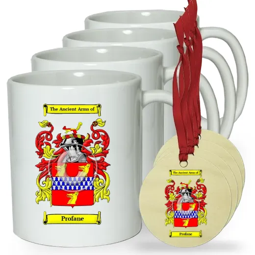 Profane Set of 4 Classic Mugs and Ornaments
