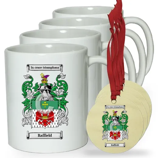 Raffield Set of 4 Classic Mugs and Ornaments