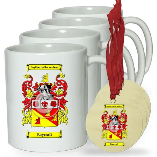 Raycraft Set of 4 Classic Mugs and Ornaments