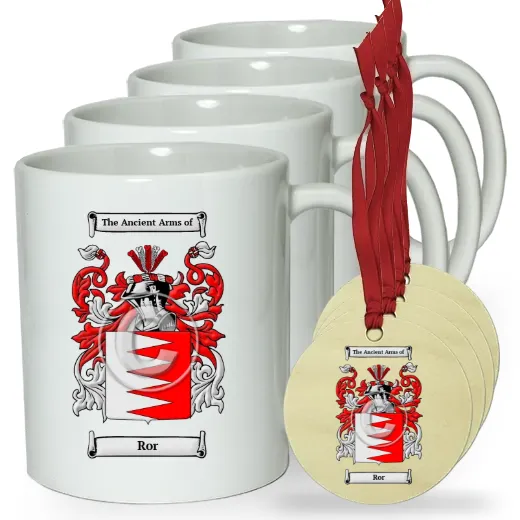 Ror Set of 4 Classic Mugs and Ornaments