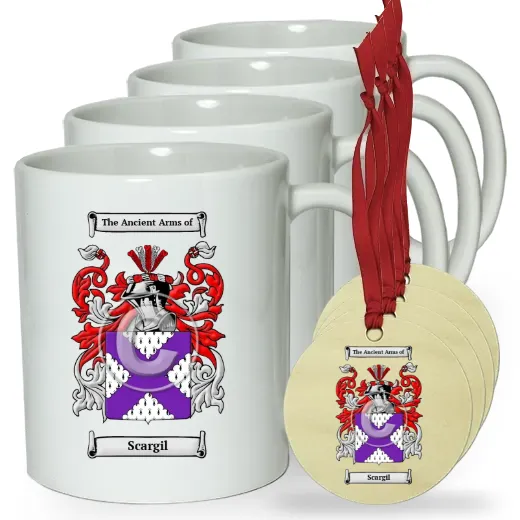 Scargil Set of 4 Classic Mugs and Ornaments