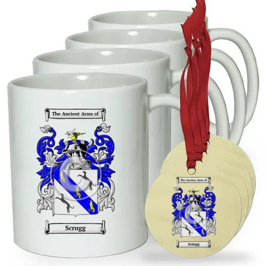 Scrugg Set of 4 Classic Mugs and Ornaments