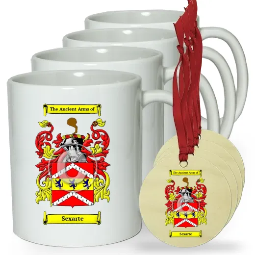 Sexarte Set of 4 Classic Mugs and Ornaments