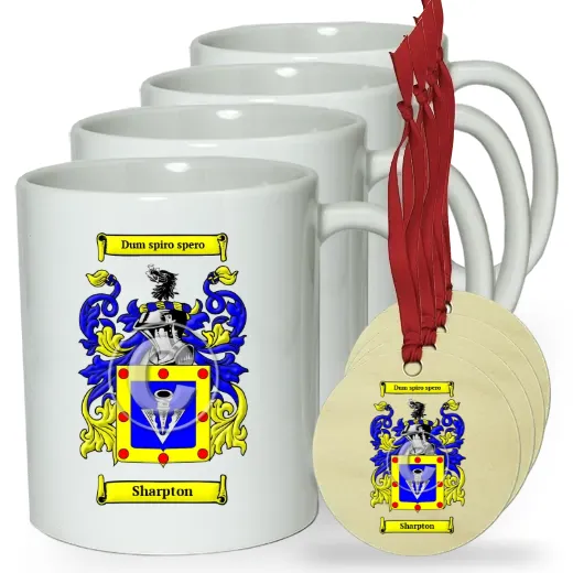 Sharpton Set of 4 Classic Mugs and Ornaments