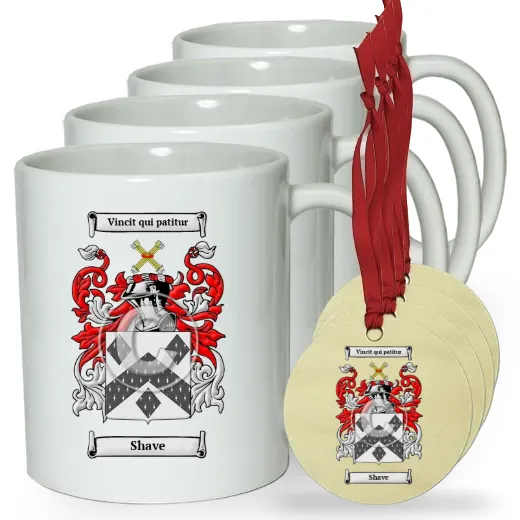 Shave Set of 4 Classic Mugs and Ornaments