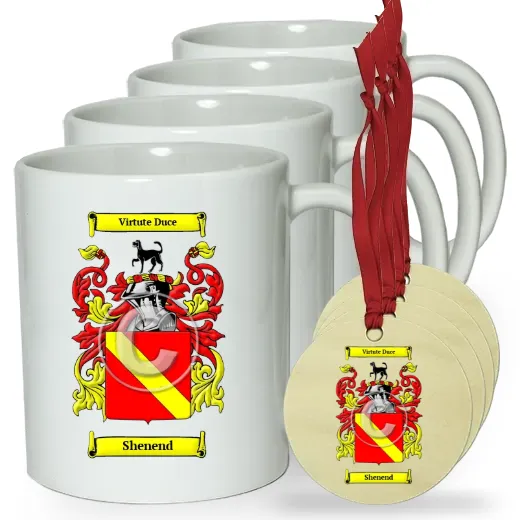 Shenend Set of 4 Classic Mugs and Ornaments