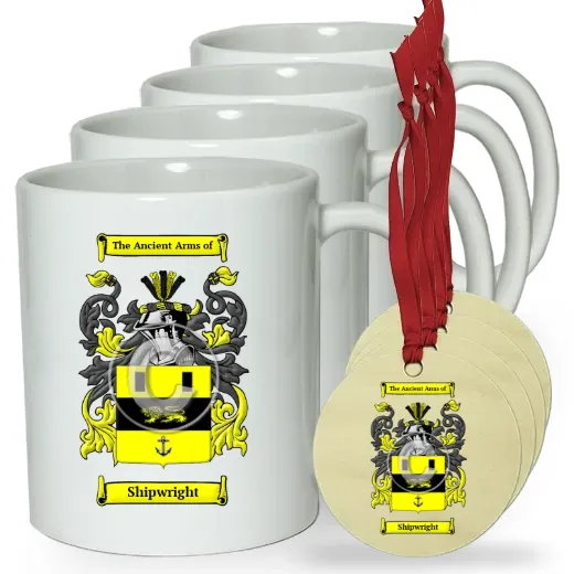 Shipwright Set of 4 Classic Mugs and Ornaments