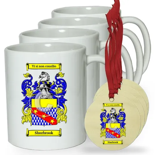 Shurbrook Set of 4 Classic Mugs and Ornaments