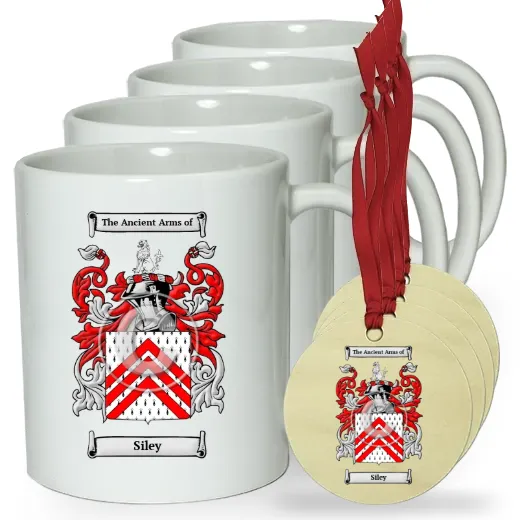 Siley Set of 4 Classic Mugs and Ornaments