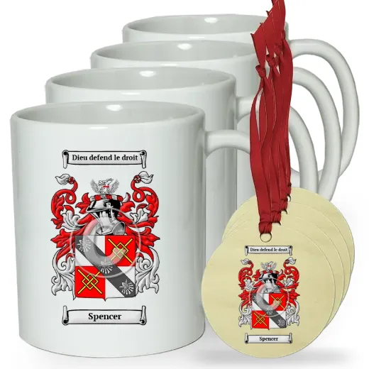Spencer Set of 4 Classic Mugs and Ornaments
